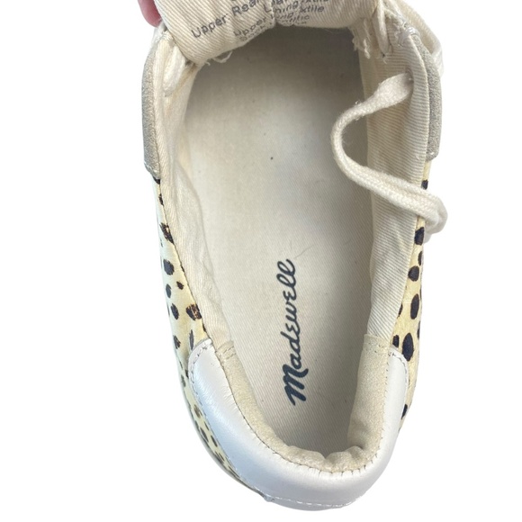 MADEWELL Sidewalk Low Top Sneaker Real fur-Dyed Calf Hair and Leather Size 6.5 - Picture 6 of 8